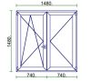 Ablak 150x150 kfny-bny műanyag ablak bal 