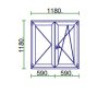 Ablak 120x120 kfny-bny jobb műanyag easy 