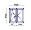 Ablak 120x120 kfny-bny easy műanyag bal 