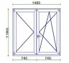 Ablak 150x120 kfny-bny műanyag ablak jobb 