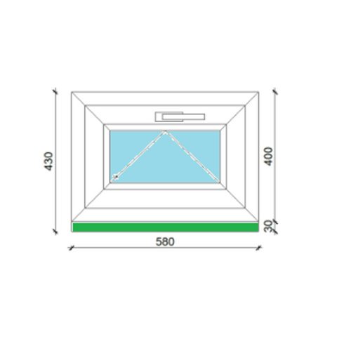 VTK Műanyag ablak 58x40 bukó