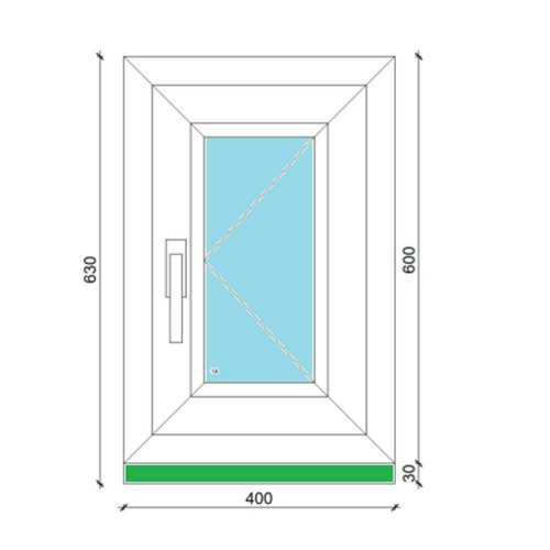VTK Műanyag ablak 43x58 nyíló bal